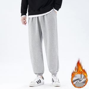Drawstring Knitted Casual Trousers Sweatpants <b>Men's</b> Drape <b>Loose</b> Solid Color Fleece to Keep Warm Harem Sweatpants <b>Men</b> Casual Pant - Product Image 6