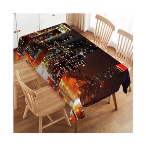 Nappe de banquet de luxe personnalisable, 100% coton, imperméable et résistante à l'huile, avec broderie numérique et motifs découpés, style bohème uni pour la ville - Product Image 1