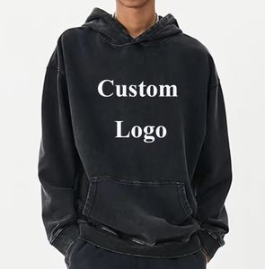 Ropa Deportiva Personalizada al por Mayor con Logotipo, para Hombre y Mujer, Corte Regular, Felpa Gruesa de 410g, 100% Algodón, Invierno, Estilo Vintage, Lavado Ácido - Product Image 1