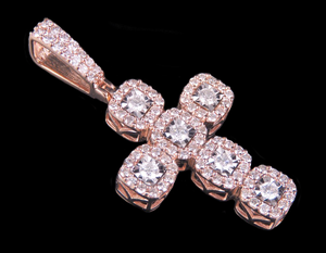 Pendentif croix Hip Hop en argent sterling S925 pour hommes et femmes avec diamant Moissanite Style religieux Bijoux Charm - Product Image 1