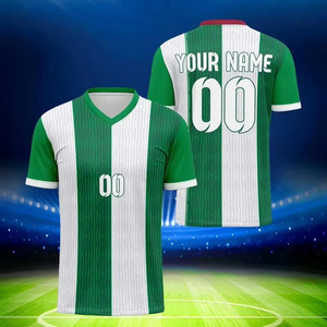 Maillot de football Buffalo brodé en maille-T-shirt de sport respirant à col en V et à manches courtes pour l'entraînement et la compétition - Product Image 1