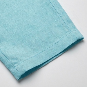 Pantalon en lin de couleur classique personnalisé avec des cordons de serrage en bois verni, design polyvalent, tissu respirant, vente en gros - Product Image 6