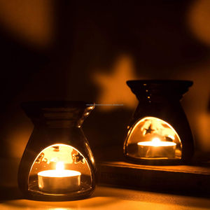 Đen gốm tinh dầu Burner tealight người giữ ngọn nến trang trí hương thơm khuếch tán - Product Image 6