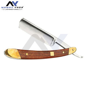 Navaja de Afeitar Profesional de Acero Inoxidable de Alta Calidad con Hoja Recta para Salón de Belleza y Barbería, con Estuche de Cuero - Product Image 6