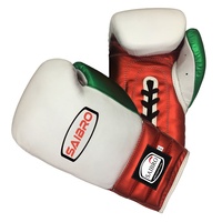 Guantes de Boxeo de Cuero Vacuno Genuino de 8oz y 16oz con Cordones para Entrenamiento de MMA