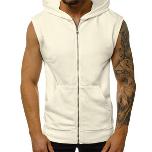 Qualité supérieure Coton Entraînement Sans Manches Hoodies Hommes Muscle Fitness Gym Musculation Couper À Capuche Débardeur - Product Image 2