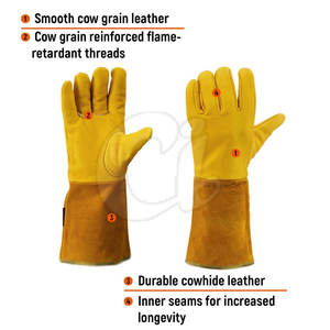 Guantes de Soldadura TIG de Primera Calidad, Forro de Cuero y Algodón, Cómodos, Duraderos, Personalizables, MOQ Bajo - Product Image 2