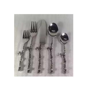 Ensemble de couverts d'hôtel en vrac écologiques couverts en acier inoxydable argent or manche carré cuillère fourchette couteau stocké - Product Image 3