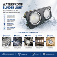 Projecteurs Panneaux Wash Blinder 300W IP65 2x150W COB RGBWY, 48 LED RGB à raccordement DMX512 RDM, Éclairage Stroboscopique Extérieur pour Scène, Événements, DJ, Mur