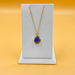 Collier pendentif en forme de larme en argent sterling 925 plaqué or bleu flashy Labradorite Designer fait à la main Mariages à la mode - Product Image 6