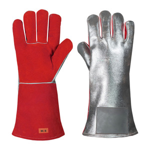 Guantes de soldadura aluminizados de cuero de vaca de primera calidad, guantes de seguridad duraderos, resistentes a chispas de calor - Product Image 3