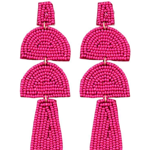 Boucles d'oreilles pendantes de luxe brodées à la main avec des perles, magnifiquement personnalisées, bijoux de cocktail multicolores - Product Image 1