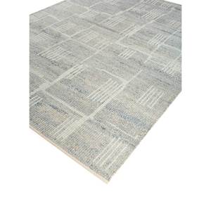 Alfombra de Lana Tejida a Mano Manifest, Gris y Negra, con Patrón Geométrico y Abstracto, para Entrada del Hogar, Rectangular, 9x12, Modelo Skwl-373 - Product Image 2