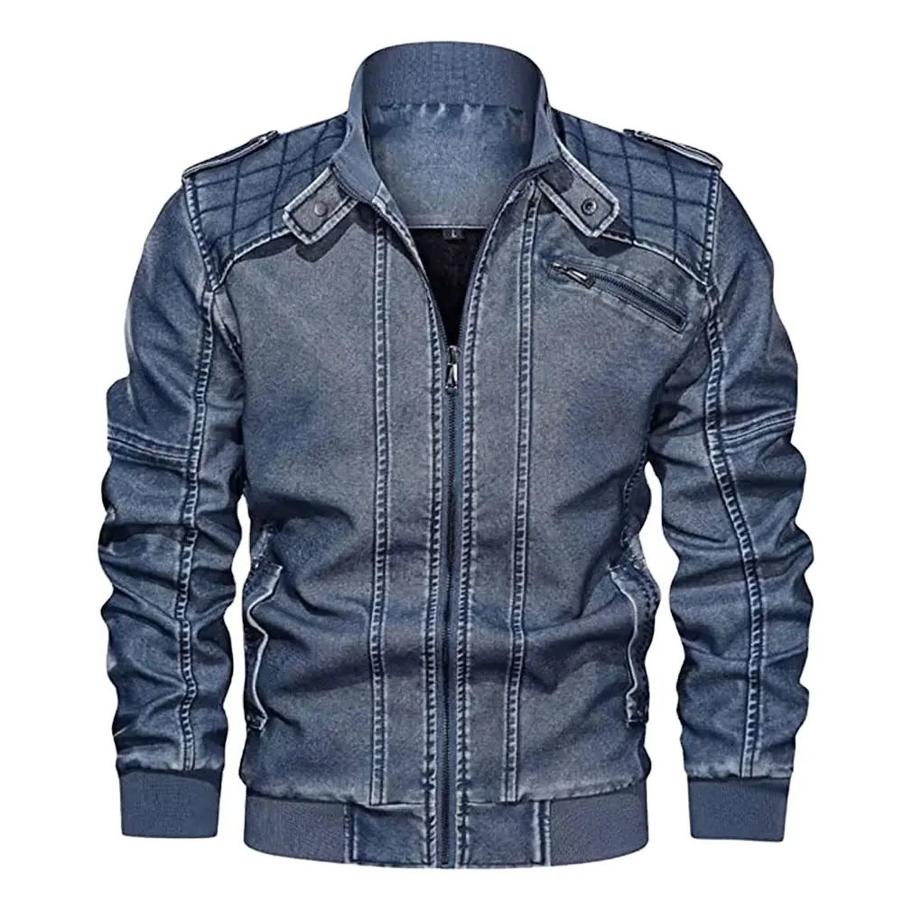 Oversized Winter Warm Fleece Coats Outdoor Wear OEM High quality brand logo Men's Slim Fit Full Sleeve Denim Jean Jackets