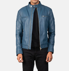 Nouvelle arrivée Vintage marron 100% peau de vache mince mode Biker veste pour hommes en cuir véritable léger XL taille pour l'hiver - Product Image 6