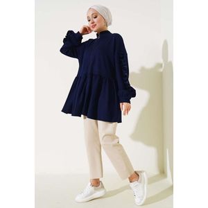 Loysha Sleeve Ruffle <b>Cardigan</b> <b>Navy</b> Blue - Product Image 2