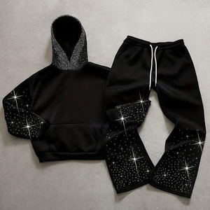 Custom Rhinestone Oversized Tracksuit Premium Quality Fabric Customized Design Tracksuit For Street Or Casualwear For Unisex - Product Image 1