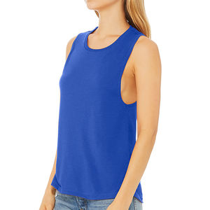 Camiseta sin mangas de algodón 100% de alta calidad para mujer, Color azul personalizado, tejido de punto transpirable de secado rápido, informal para el verano hecho en Pakistán - Product Image 1