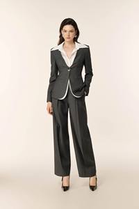 Traje de Negocios Negro para Mujer, Blazer y Pantalones de Pierna Ancha, Conjunto Formal de Oficina, Poliéster, OEM, ODM, Hecho en Vietnam - Product Image 2