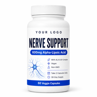 Capsules de soutien nerveux 600 mg d'acide alpha-lipoïque avec complexe B, 60 capsules végétales, végétaliennes, sans OGM