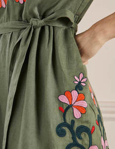 Atractivo y Lujoso Vestido Maxi con Bordado Floral, Estilo Bohemio, para Mujer, Vestido Mini Mexicano para Eventos Nocturnos - Product Image 4