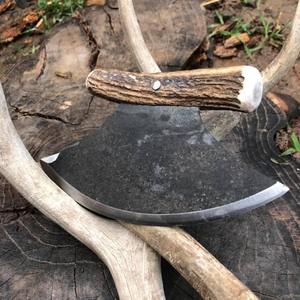 Couteau de cuisine Ulu fait à la main en acier Damas / Couteau de cuisine Ulu en acier carbone fait à la main - Product Image 6