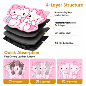 Hello Kitty <strong>Bathroom</strong> Rug Soft Diatom Quick Dry Non Slip Absorbent Bath <strong>Mat</strong> Custom 3D Printed <strong>Bathroom</strong> Floor <strong>Mat</strong> With Logo - Product Image 4