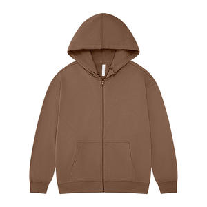 Sweat-shirts en coton pur 360G poids lourd pour hommes, sweat-shirt à fermeture éclair de haute qualité, style streetwear, épaules tombantes, sweat-shirt à fermeture éclair - Product Image 3