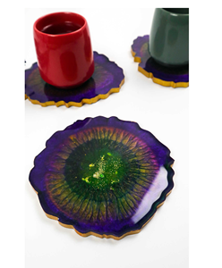 Coffee and Wine <b>Table</b> Decoration Epoxy Resin Coasters Elegant Look for Drink Coaster <b>Blue</b> Color Hot Selling - Product Image 6