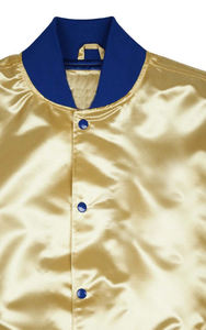 Veste universitaire en satin tendance sur mesure, nouvelle mode, taille plus, veste bomber en satin brillant, patchs brodés, style lettreman d'hiver - Product Image 3