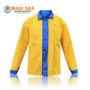 高质量焊工焊接夹克工作安全防火男士皮革