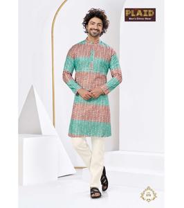 Kurta ผ้าไหมพรีเมี่ยมสำหรับผู้ชาย, ตกแต่งด้วยการปักสำหรับงานรื่นเริง - Product Image 2