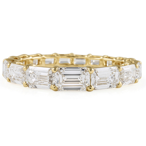 2.8 Carat Emerald Cut Lab <b>Diamond</b> East-West Tapered Band Premium <b>Diamond</b> <b>Rings</b> - Product Image 1