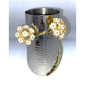 Eye Catching Look Antique Beautiful Designer High Grade Gold Plated Aluminum Casted Flower Vase Home Decor <b>Supplies</b> From India - Product Image 2