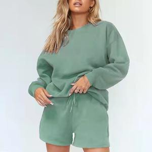 Tenues d'été Ensemble de t-shirts et de shorts pour femmes Ensemble de shorts d'été 2 deux pièces pour femmes Ensembles de shorts de motard vierges Shorts personnalisés pour femmes - Product Image 5