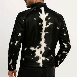 100% Leather Material Full Sleeves Men's Cowhide Leather Jacket Zipper Closer Jackets For Men Winter Use - Product Image 2