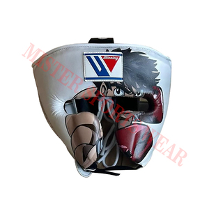 Ensemble de boxe gagnant blanc personnalisé gants à lacets couvre-chef avec protecteur d'aine imprimé ensemble d'entraînement et de combat de marque gagnante - Product Image 3