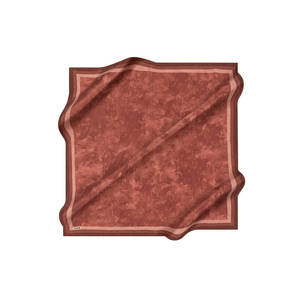 Écharpe carrée en crêpe de soie satinée avec motif brossé aux couleurs de carreaux - Product Image 1