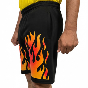 Shorts en molleton pour homme avec logo personnalisé OEM, taille élastique, style décontracté, poches, tailles plus grandes, shorts en coton pour homme - Product Image 2