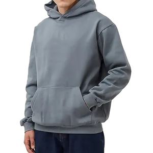 Sudadera con capucha de gran tamaño de algodón 100% Premium de moda superior Sudadera con capucha personalizada esencial en blanco con estampado de soplo pesado de alta calidad para hombres - Product Image 3