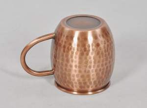 Nouvelle arrivée d'usine 100% pur cuivre Moscou Mule tasse avec poignée martelé boire Cocktail café bière vin tasse en métal - Product Image 5