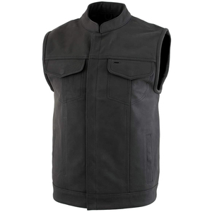 เสื้อกั๊กหนังสำหรับผู้ชายออกแบบโลโก้ของคุณเองได้เสื้อกั๊กหนังสำหรับใช้งานกลางแจ้ง - Product Image 4