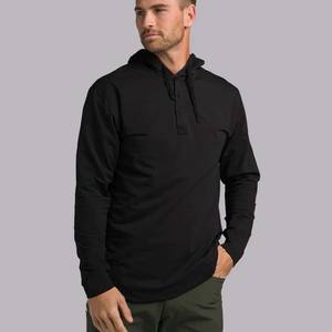 Camiseta de manga larga de algodón para hombre, Sudadera de cuello redondo con capucha, CON CAPUCHA DE Fitness Tops, camiseta de fondo con capucha - Product Image 3