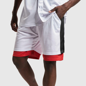 High Quality Custom Mesh Shorts Men Blank Basketball Double <b>Layer</b> Mesh Shorts Summer Black Mesh Short - Product Image 4