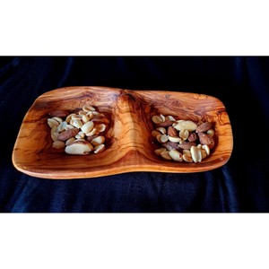 Bol de service en bois massif de qualité supérieure bol à deux compartiments pour noix séchées et collations cadeaux de pendaison de crémaillère - Product Image 2