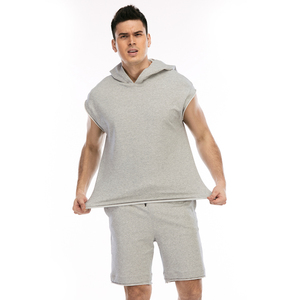 Conjunto de sudaderas con capucha para hombre con pantalones cortos Diseño de manga larga en blanco hecho a medida para el precio de verano Chándales transpirables - Product Image 1