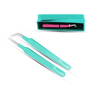 Hot <b>Pink</b> Eyelash Tweezers <b>Set</b> Smooth Gripping Volume Lash Extension Tweezers High Precision Lash <b>Tools</b> With Packing - Product Image 3