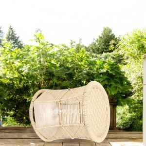 Tabouret moderne en bambou fait à la main Console incrustée d'os pouf intérieur et extérieur pour hôtels, écoles, meubles décoratifs de chambre à coucher relaxants - Product Image 3