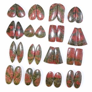 High On Natual Unakite Jasper Par Calidad Cabujón Unakite Jasper Piedra preciosa suelta para uso Fabricación de joyas - Product Image 2