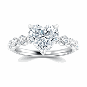 Heart Shape Diamond Engagement Ring For Women - Product Image 6